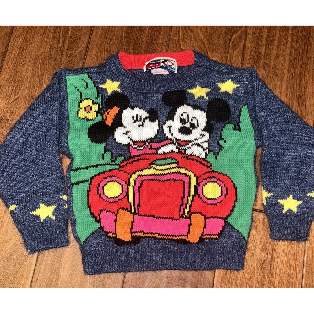 Vintage Mickey & Friends‎ by Jet set Minnie & Mickey sweater size 3T made In USA